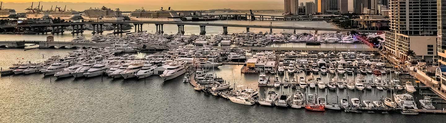 boats at the miami international boat show