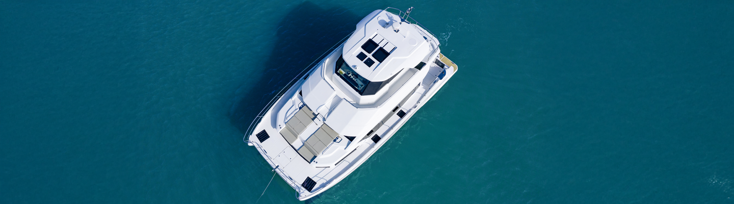 Aquila 54 Yacht on beautiful blue water