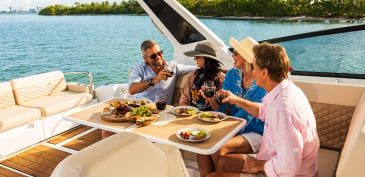 group of people on Aquila boat